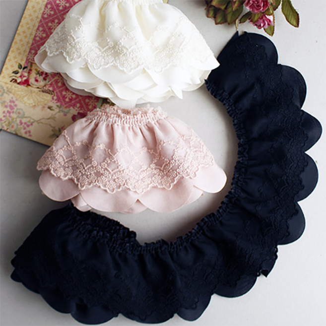 주름레이스]꽃단이중주름-3color (1495801) CC7, 블랙, 1개