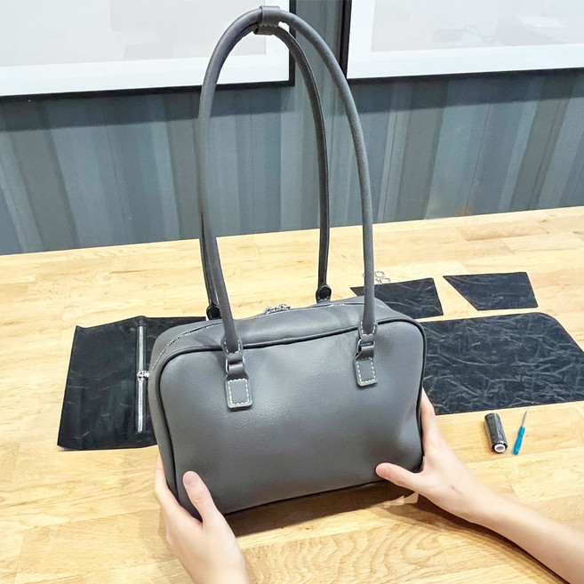 DIY 키트 가죽 공예 가방 만들기 보보백, 브라운, 1개
