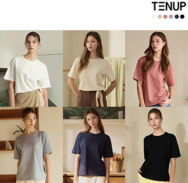 텐업 여성 퓨어코튼 100 튜블러 티셔츠 6종