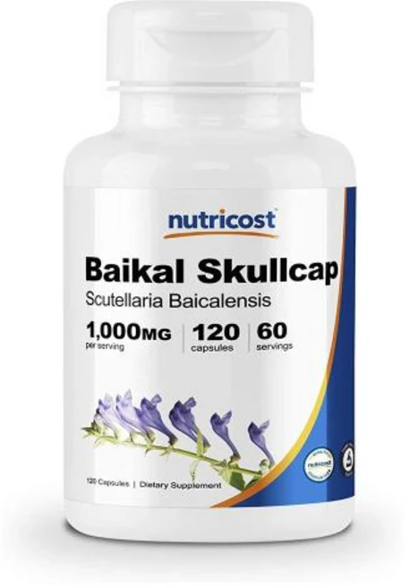 뉴트리코스트 황금-골무꽃 추출물 1000mg 120캡슐 (2개월분) NON-GMO Baikal Skullcap, 120정, 1개 - 쿠팡