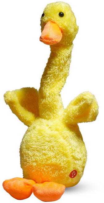 토이토 춤추는 선인장 해바라기 색소폰 인형 말하는 꽃 동물, 1개, 오리, 34cm