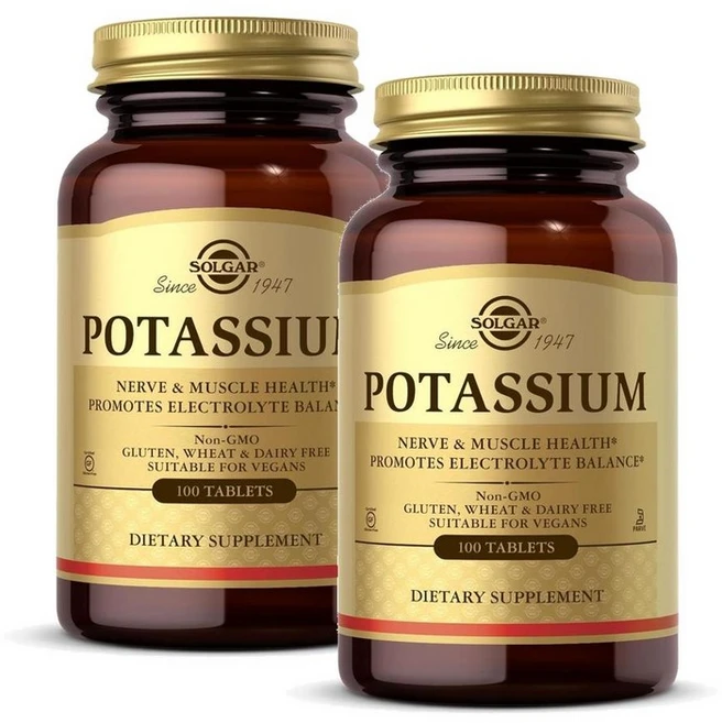 솔가 포타슘 칼륨 타블렛 Solgar Potassium, 2개, 100정 - 쿠팡