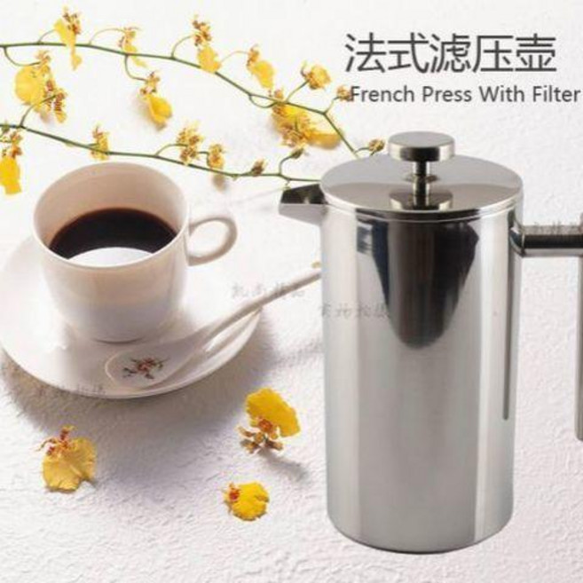 304不銹鋼法式濾壓壺 咖啡壺 衝茶壺, 1個, 350毫升