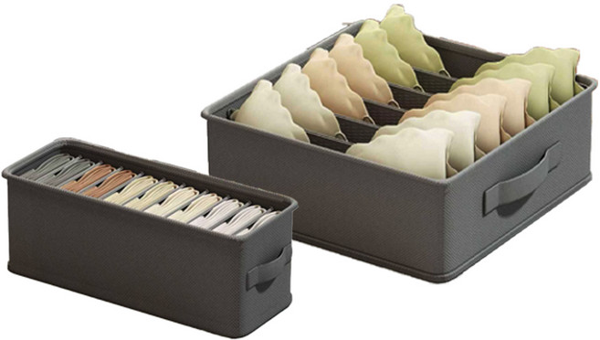 레디박스 프리미엄 서랍 속옷 양말 정리 수납함 6칸+11칸 세트, 1세트, 그레이