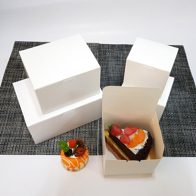 정사각 크라프트 선물상자 ( 1호 2호 3호 ) 손잡이상자 쿠키 포장상자 마카롱 구움과자 디저트 종이상자, 원터치 화이트상자 2호, 1개