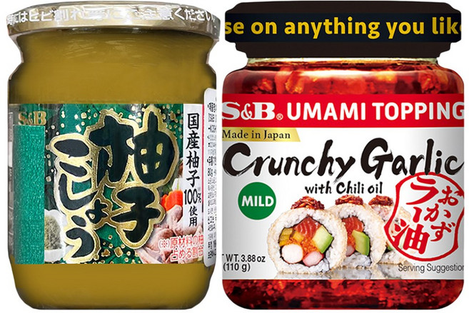 에스비 라유 크런치 갈릭 칠리오일 110g + 에스비 유즈코쇼 80g (총2개)