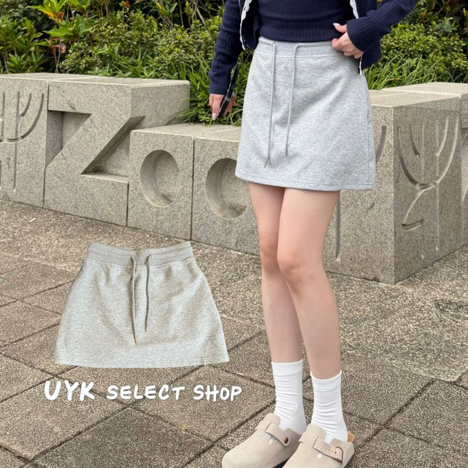 UYK SELECT SHOP A字棉裙 灰色短裙 百搭款式