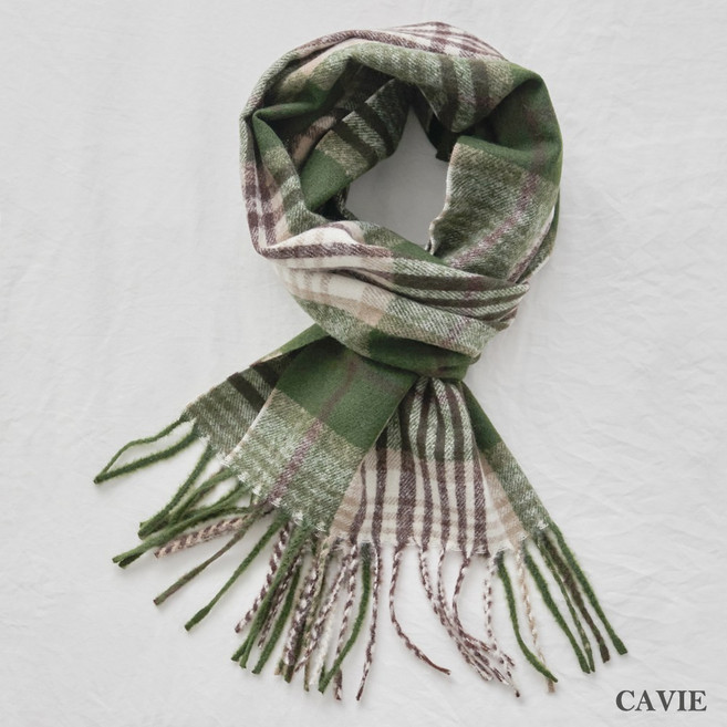 카비에 남녀공용 포근 체크목도리 겨울 부드러운머플러