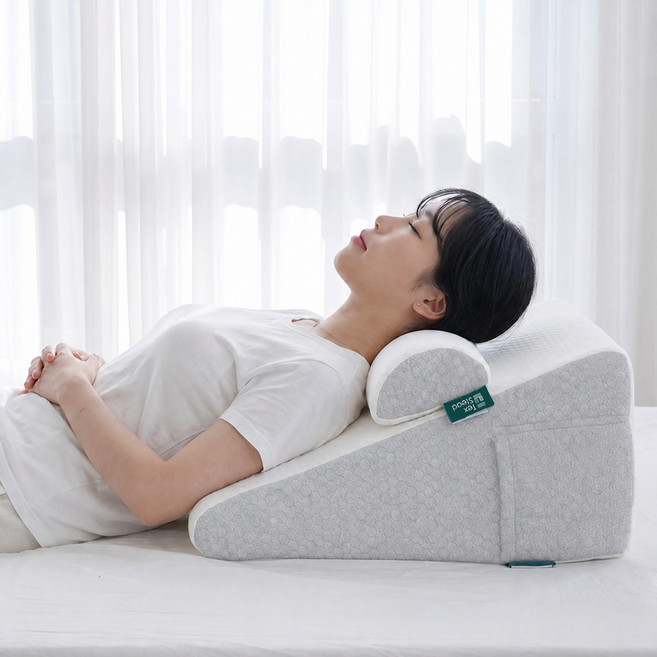 역류성 식도염 완화 베개 역류방지 30도 경사베개 다기능 등받이 쿠션, 연회색
