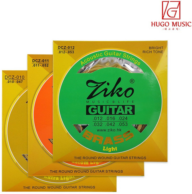 위고뮤직 ZIKO 통기타줄 DCZ 010-047 011-052 012-053 기타줄 어쿠스틱 스트링, 1개
