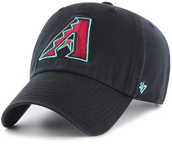 47 브랜드 MLB 블랙 팀 컬러 기본 로고 클린업 조절 가능한 야구 모자 모자 성인용 프리 사이즈 로스앤젤레스 다저스._159205, Arizona Diamondbacks, 애리조나 다이아몬드백스_159205