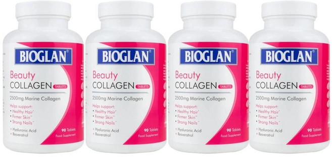 영국 바이오글랜 Bioglan Collagen Tablets 뷰티 마린 콜라겐 2500mg, 4개, 90정