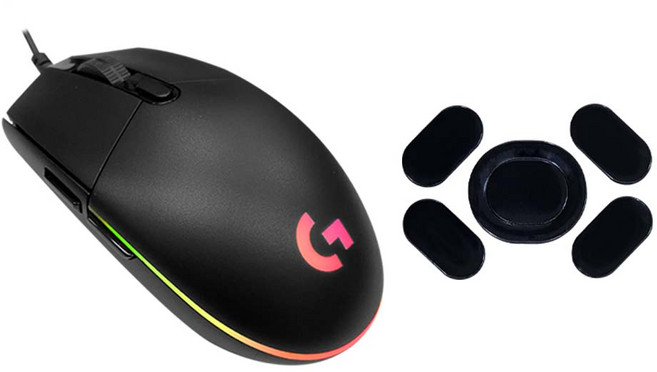 로지텍 G102 LIGHTSYNC 게이밍 마우스 + 마우스피트 세트, 블랙+마우스피트