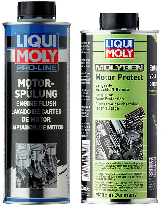 리퀴몰리 엔진관리 프리미엄 세트 프로라인 엔진 플러싱 500ml + 몰리겐 모터 프로텍트 500ml 가솔린 디젤 엔진코팅제, 1개