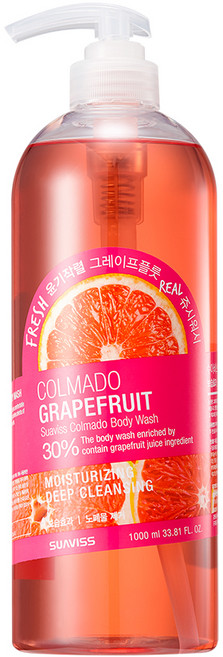 수아비스 꼴마도 그레이프플룻 바디워시, 1L, 3개
