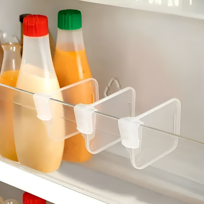 다용도 냉장고 문 수납 칸막이 분할 정리 클립 8P 세트, 8개, 투명