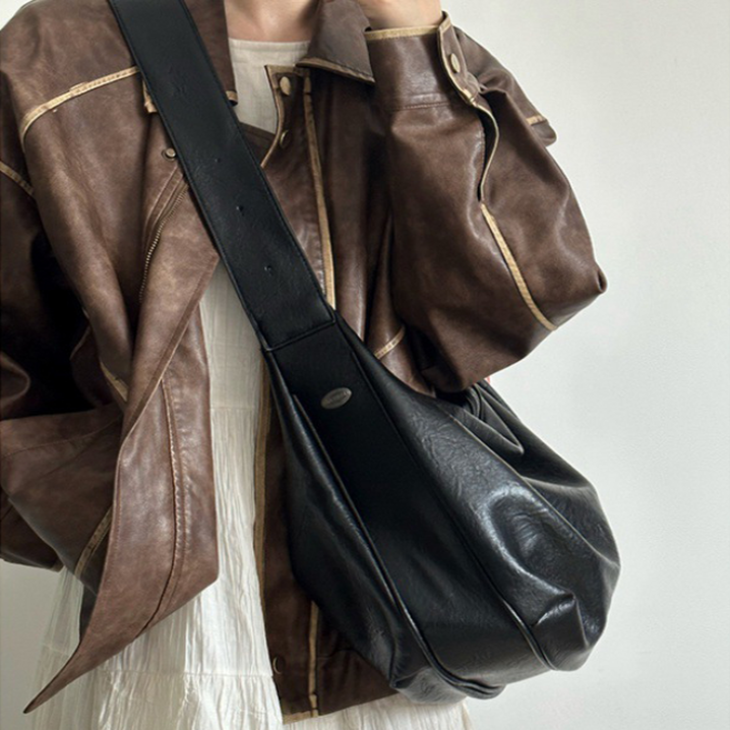 라지 다크 감성 호보 토트 숄더 크로스백