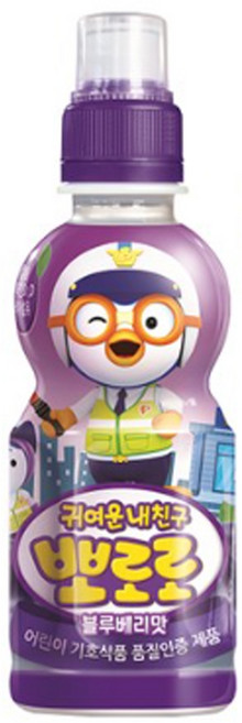 에스제이서진 팔도 공식 대리점 뽀로로 블루베리맛 235ml 묶음할인 수량 옵션선택, 40개