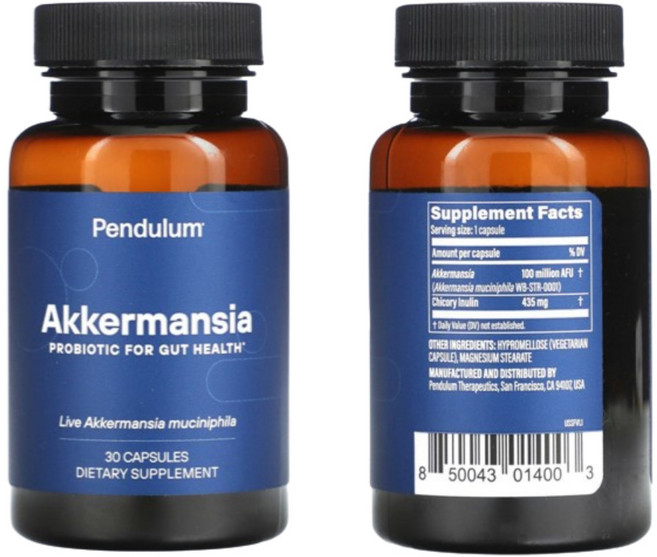 Pendulum 아커만시아 뮤니시필라 Akkermansia muciniphila 1억 AFU 이눌린 함유 30캡슐, 30정, 1개