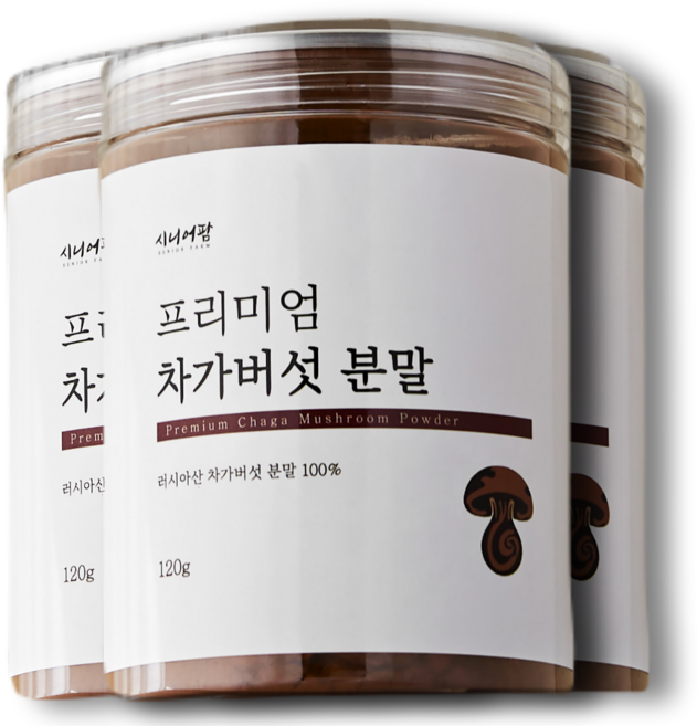 러시아 차가버섯 분말 100%, 120g, 3개