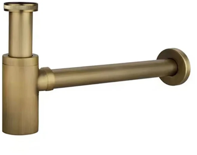 세면대 병 배관 P 트랩 욕실 싱크대 사이펀 배수구 하수관 키트 고급 무광 블랙 황동 본체, 04 청동