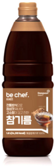 동원 비셰프 참기름, 3개, 1.8L