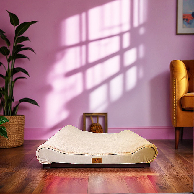 [포펫빌리지] 강아지 척추 건강 침대, 1개, 아이보리