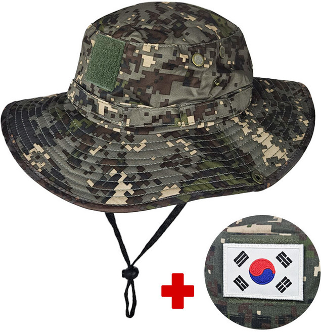 육군 디지털 방수 정글모 벨크로 부착 가능 부니햇 모자