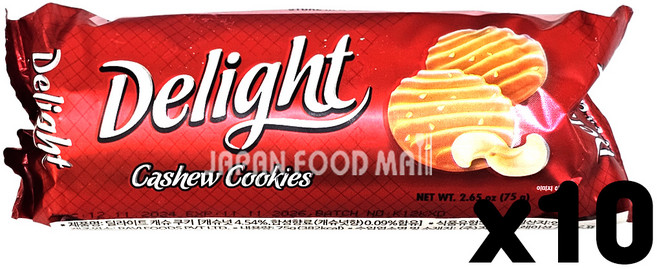 [마켓찐몰 무료배송] 딜라이트 캐슈 쿠키 75g, 10개