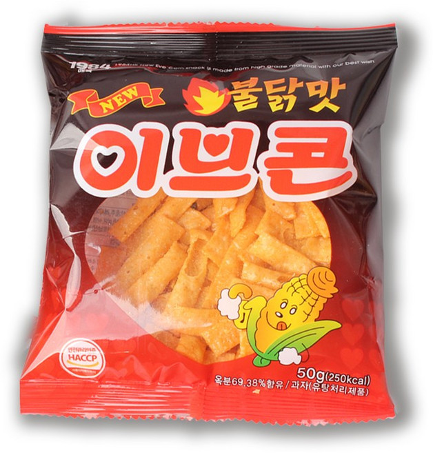 이브콘 불닭맛 옛날과자 옥수수스낵, 1개, 50g