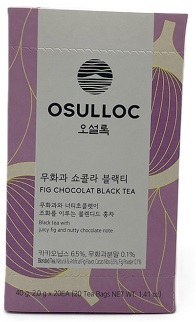 오설록 무화과 쇼콜라 블랙티 티백, 1개, 20개입, 2g
