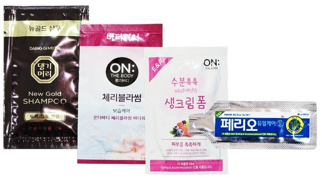 일회용 샴푸 댕기샴푸20개+바디워시20개+폼클렌징20개+치약20개 여행용 휴대용, 1개