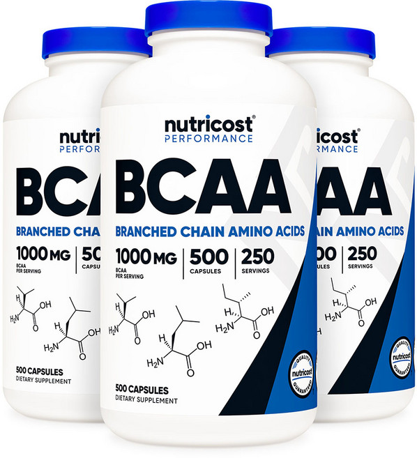 뉴트리코스트 BCAA 2:1:1 1000mg 500캡슐 3병, 500정, 3개