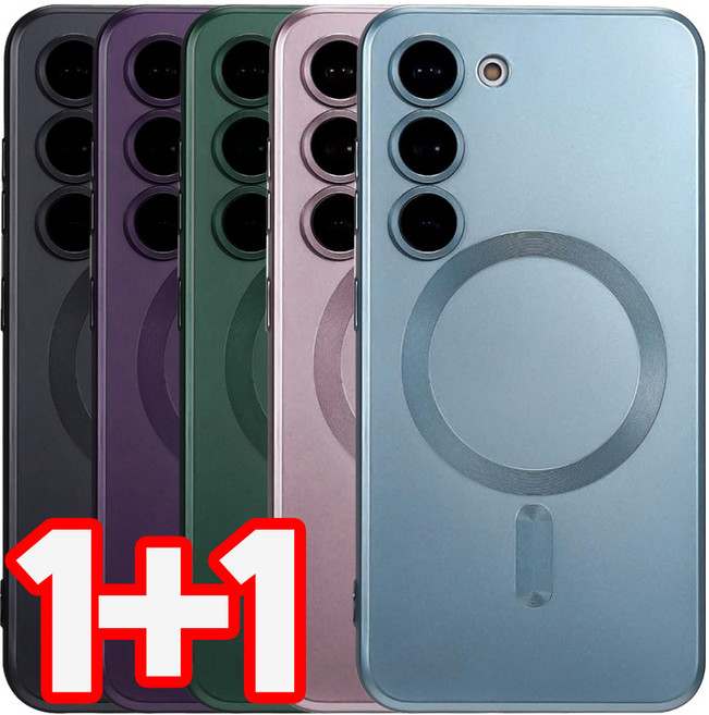 벌크온 1+1 갤럭시 S25 플러스 울트라 맥세이프 매트 무광 컬러 카메라 풀커버 케이스