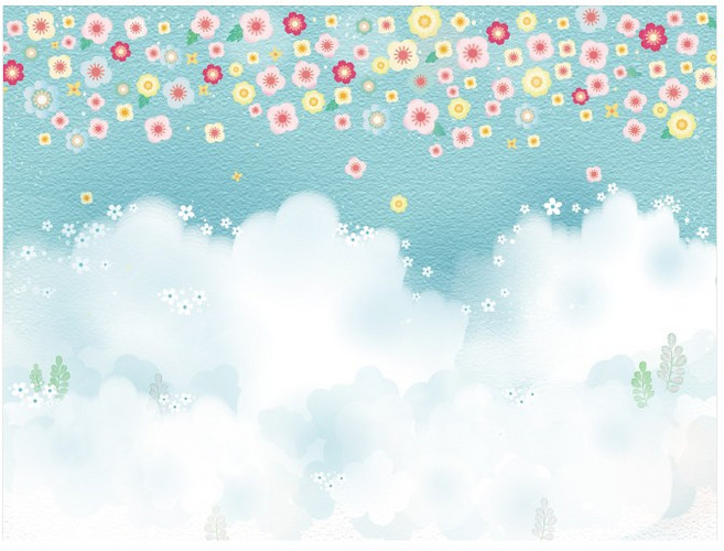 봄배경현수막 1470 봄하늘 구름 어린이집 160×120cm