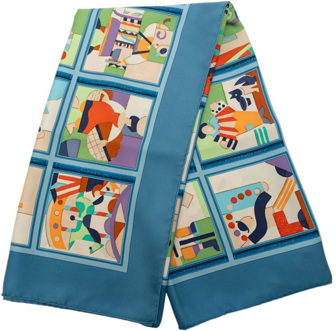 에르메스 중고 2000-2026 레 프티 메티에 드 파리 실크 90 스카프