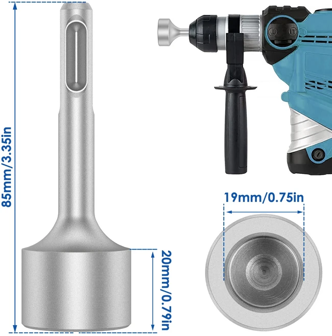SDS Plus 비트 접지 막대 드라이버 19/21/25/29/35mm 모든 로터리 해머 드릴용 강철 어댑터, 02 19MM
