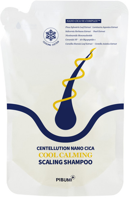 피부미 쿨링 탈모 기능성 비듬 가려움 증상 완화 두피 스케일링 샴푸 리필팩 / 청소년 사춘기 뾰루지 냄새 완화, 1개, 480ml