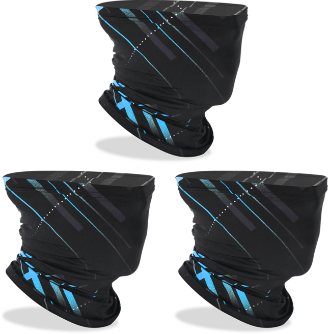타이트엔드 EXO 쿨 멀티스카프 자전거 마스크, 블루, 3개
