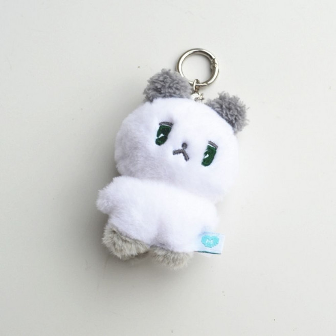 PLE 므메미무 인형 버추얼 응원 보이그룹 키링 액세서리 캐릭터 가방걸이, 1개, C. 회색 귀 녹색 눈 키 체인