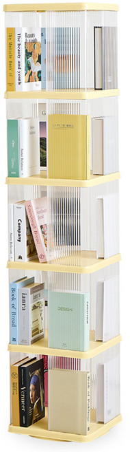 앤슬론 국내생산 몰리 회전 책장, 5단, 레몬