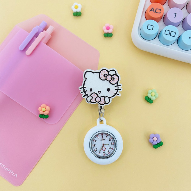 간호사시계 키티 릴홀더시계 걸이형시계 간호실습준비물