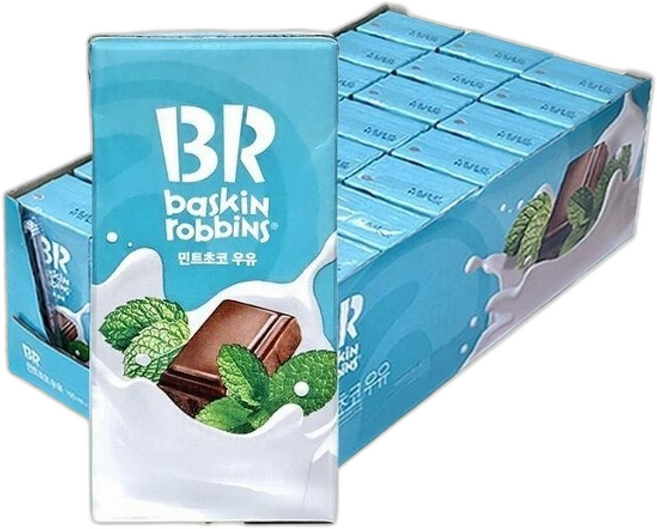 베스킨라빈스민트초코멸균우유x민초, 1개, 190ml