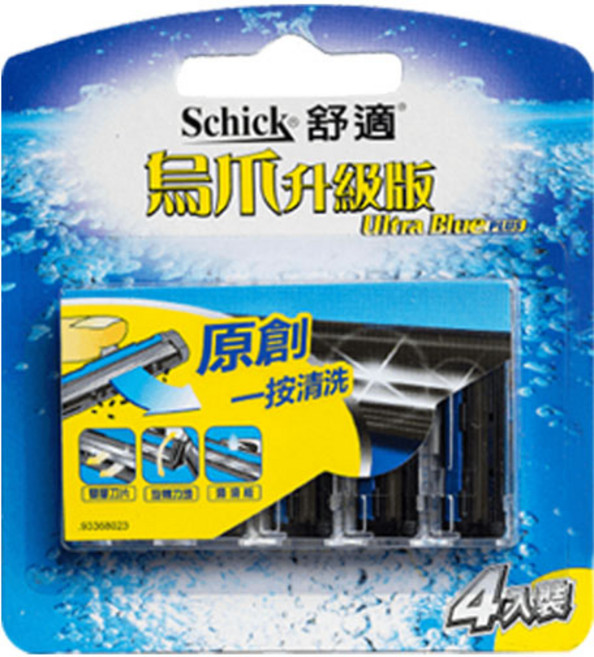 Schick 舒適牌 刮鬍刀 刀片替換組 烏升級刮鬍刀片 ( 4入裝 ), 1個, 烏升升級刮鬍刀片 ( 4入裝 )