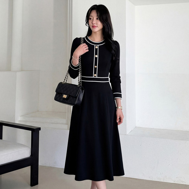 진주 스티치라인 니트원피스_M2602OP607A