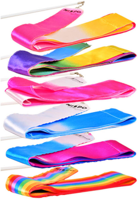 니스포 리듬체조 리본 멀티컬러 리본길이 4M, 레인보우, 1개