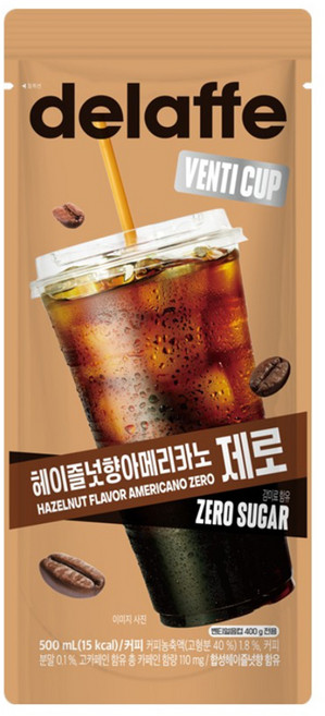 delaffe 헤이즐넛향아메리카노 제로, 5개, 500ml