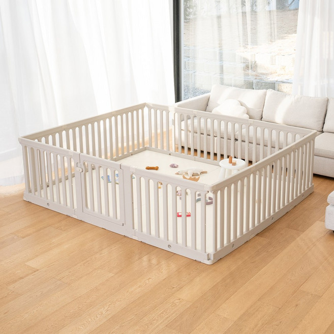 리포소홈 코지 베이비룸 매트세트 아기 가드 울타리 안전펜스 140 x 200 (10P), 140x200(10P)+4단폴더매트(아이보리), 1개