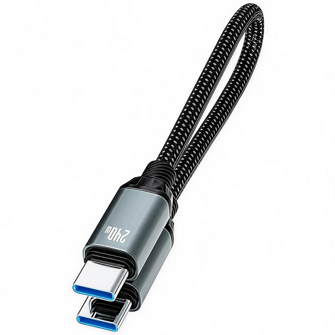 240W C to C 스냅 초고속충전 마그넷 숏 케이블 PD 3.1, 1개, 블랙, 20cm