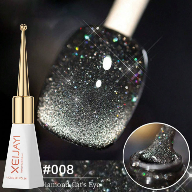 더로만 반사펄 마그네틱 자석젤 폴리쉬 +자석 증정, 08블랙, 10g, 1개